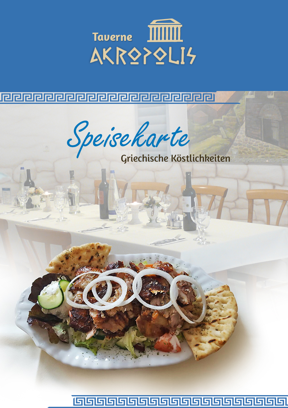 Griechische Speisekarte Taverne Akropolis Thierhaupten